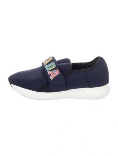 Pre-owned Prada Neoprene Sneakers In Blue