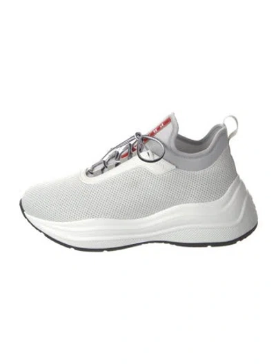 Pre-owned Prada Neoprene Sneakers In White