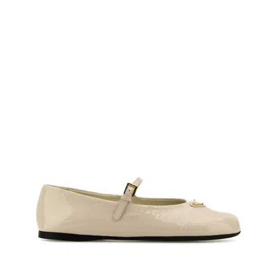 Prada Neutrals Ballet Flats Women In White