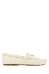 Prada Neutrals Loafers With Subtle Branding In White