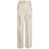 Prada Belted Wide-leg Trousers In Neutral