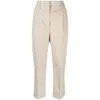 Prada Cropped Tailored Trousers In White