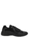 Prada Fabric And Leather America S Cup Sneakers In Black