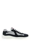 Prada Men Two-tone Leather And Tech Fabric Sneakers In Multi