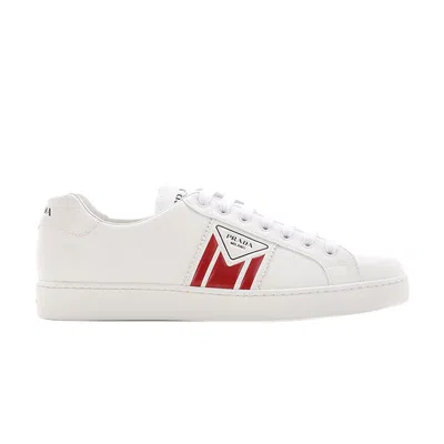 Pre-owned Prada New Avenue Leather Low 'white Red'