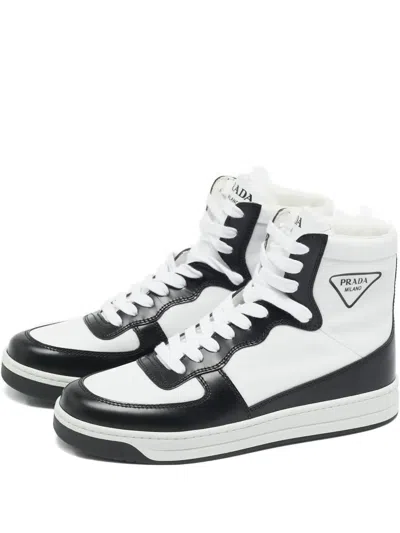 Pre-owned Prada New Avenue Leather Sneakers In White