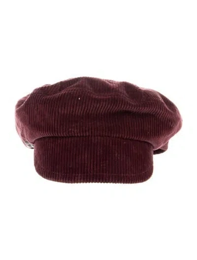 Pre-owned Prada Newsboy Hat In Burgundy