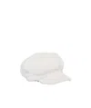 Prada Shearling Newsboy Cap In White
