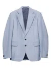 Prada Einreihige Jacke Aus Wolle Und Mohair In Blue