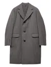 Prada Einreihiger Mantel Aus Wolle In Gray