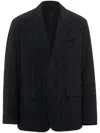 Prada Notched-lapels Single-breasted Blazer In Schwarz