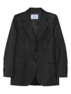 Prada Notched-lapels Wool Blazer Clothing In Gray
