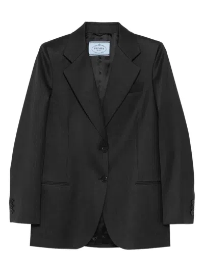 PRADA PRADA NOTCHED-LAPELS WOOL BLAZER CLOTHING