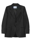 Prada Notched-lapels Wool Blazer In Black