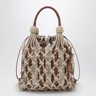 Prada Noué Medium Bag In Rope/camel