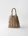Prada Medium Macramé Tote Bag In Neutral