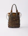Prada Noué Kleine Tasche Aus Makramee Und Wildleder