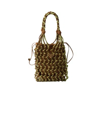 PRADA PRADA SMALL NOUÉ TWO-TONE MESH TOTE BAG