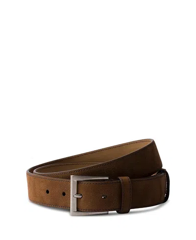 Prada Nubuck Leather Belt In Cocoa Brown