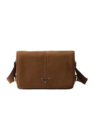 PRADA NUBUCK LEATHER SHOULDER BAG
