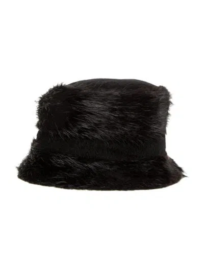 Pre-owned Prada Nutria Fur Bucket Hat In Black