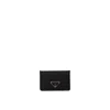 Prada Nylon And Leather Card Holder In Black