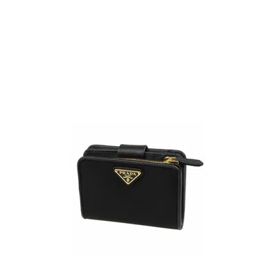 Prada Nylon And Leather French Wallet