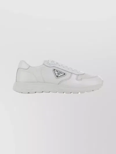PRADA NYLON AND LEATHER LOW-TOP SNEAKERS