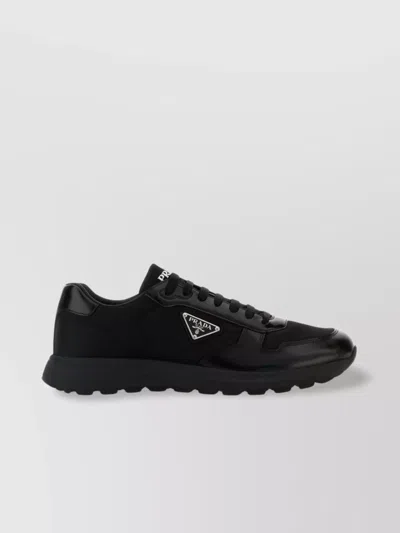 PRADA NYLON AND LEATHER SNEAKERS