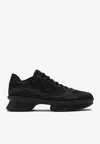 Prada Sneakers Mesh Upper Rubber Sole In Black