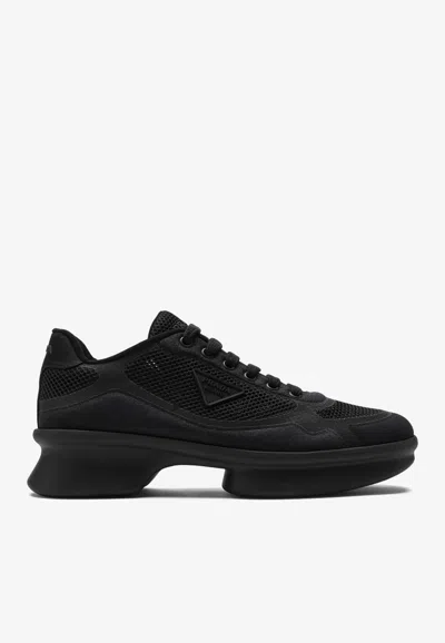 Prada Nylon And Mesh Low-top Sneakers