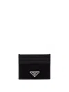 Prada Re-nylon And Saffiano Leather Cards Holder In Black