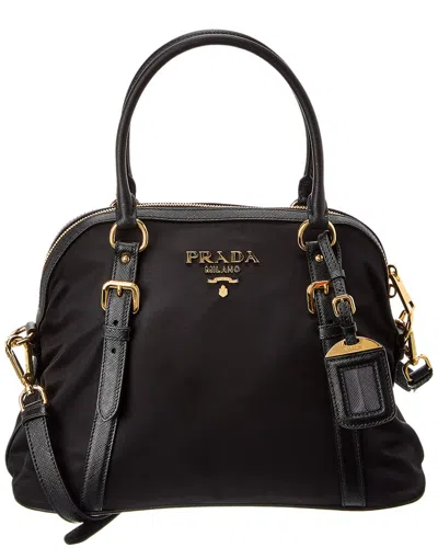 Prada Nylon & Saffiano Leather Satchel (authentic )
