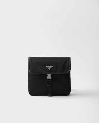 Prada Nylon And Saffiano Leather Shoulder Bag