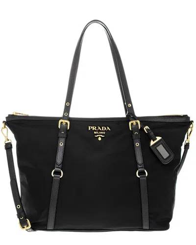 Prada Nylon & Saffiano Leather Tote