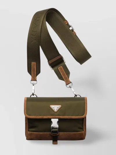 PRADA NYLON AND SUEDE PHONE HOLDER