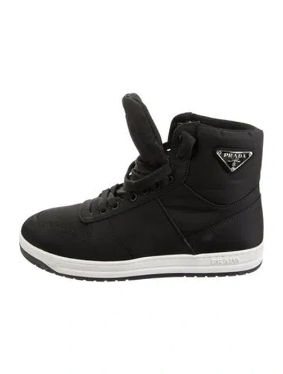 Pre-owned Prada Nylon Athletic Sneakers In Black