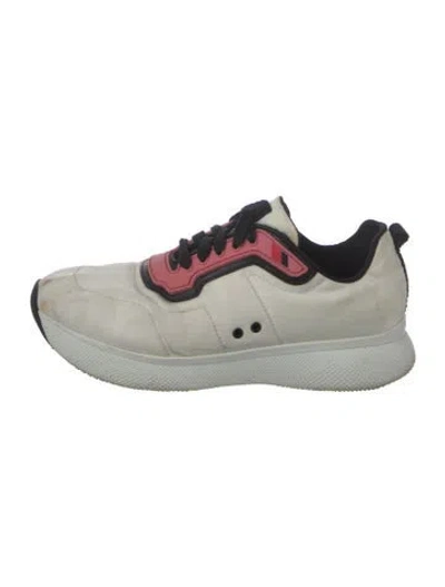 Pre-owned Prada Nylon Athletic Sneakers In White