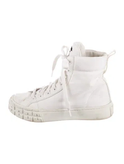 Pre-owned Prada Nylon Athletic Sneakers In White