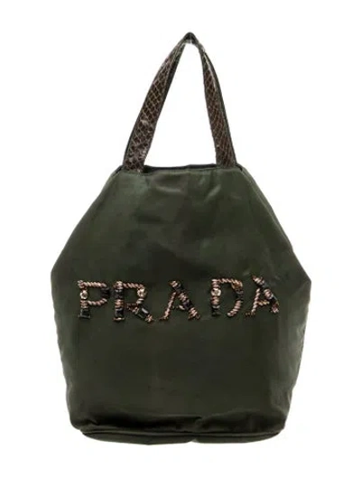 Pre-owned Prada Nylon Backpack In Green