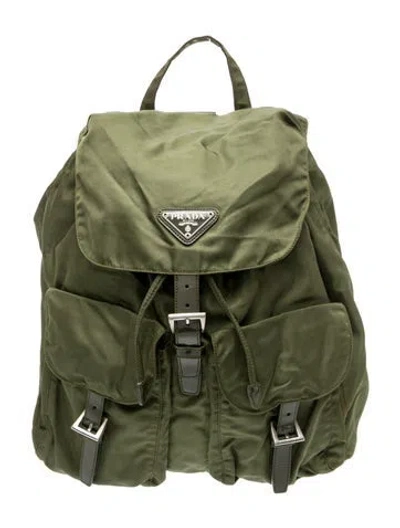 Pre-owned Prada Nylon Backpack In Green