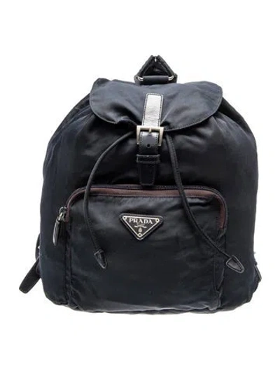 Pre-owned Prada Nylon Backpack Medium In Blue