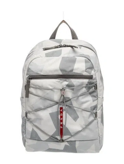 Pre-owned Prada Nylon Backpack In White