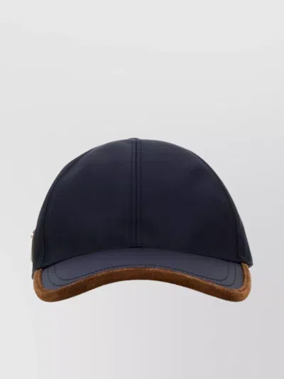 Prada Nylon Baseball Cap With Curved Brim And Contrast Trim