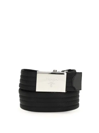 Prada Nylon Belt In Animal Print