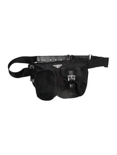 Pre-owned Prada Nylon Belt Bag In Black