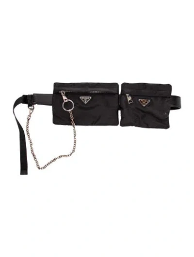 Pre-owned Prada Nylon Belt Bag In Black