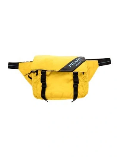 Pre-owned Prada Nylon Belt Bag In Yellow