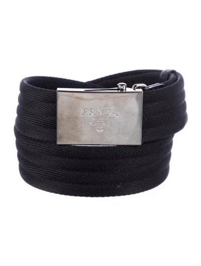 Pre-owned Prada Nylon Belt In Black