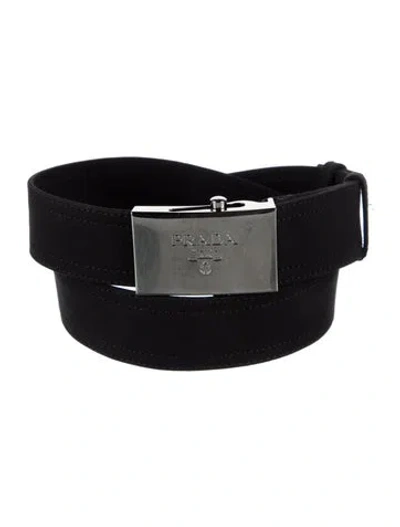 Pre-owned Prada Nylon Belt In Black